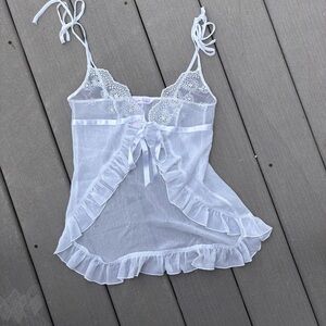 Vintage Victoria’s Secret White Lace Trimmed Camisole